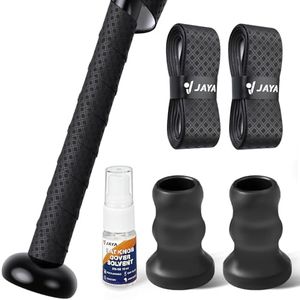 JAYA 2 Pack PU Bat Grip Tape and 2 Pack Bat Knob Taper