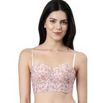 Enamor Women's Nylon Wire Free Casual Balconette Bra (F130_Cherry Blossom Print_36B)