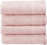 Great Bay Home 100% Cotton Pink Bath Towel Set | 4 Soft Bath Towels (30 x 52 inches) | Highly Absorbent, Quick Dry Bath Towels | Grayson Collection (Set of 4, Diamond Blush)