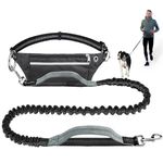 Pet Room Hands Free Dog Lead Waist Belt for Walking Running Jogging, Shock Absorber Bungee Leads for Medium to Large Dogs, Adjustable with Zipped Pouch, Dual Handle