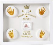 BABIES BLOOM White Baby Clay Handprint Footprint Memories Frame with LED Lights and Decorations Baby Shower Frames for New Mom to be Newborn Baby Handprint and Footprint Photo Frame Kit