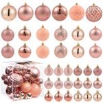 LANGXUN 36pcs Christmas Tree Decorations Balls 2024, Bolas De Navidad - 6pcs 3.2'', 12pcs 2.4'', 18pcs 1.6'' - Shatterproof Christmas Ball Ornaments, Christmas Decor (Mixed Size-36pcs, Rose Gold)