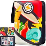 Cards Binder for Pokemon Fits 480 Cards, PU Leather Trading Card Binder Folders Book with Removable Sleeves, Card Holder Case Collector Album