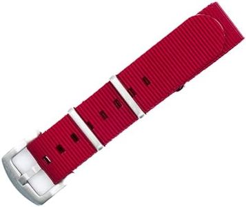 BluShark - Original Collection Military-Style Waterproof Watch Strap, Fits All Timepiece Brands, Durable Nylon Wristwatch Accessories with Stainless Steel Buckle, Crimson Red, 18mm