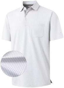 M MAELREG Golf Shirts for Men Dry Fit Short Sleeve Casual Collared Pocket Moisture Wicking Men's Polo Shirts Grey