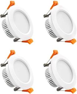 LightingWill 3 Inch LED Downlight,5W Recessed Lighting Dimmable Ceiling Light, 5500K Daylight White, CRI80 with LED Driver(40W Halogen Equivalent), 4 Pack