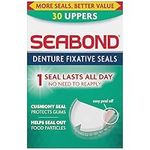 Seabond Denture Fixative Seals, Soft Adhesive Cushion, Last All Day, Protect Gums & Help Seal Out Food Particles, 30 Uppers