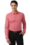 Peter England Men's Slim Fit Shirt (PESFOSLPL65546_Red 40)