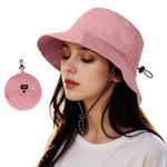 Acado Waterproof Bucket Hat Women - UV Protection Fishing Hats Ladies Adjustable Foldable Rain Hat Sun Summer Outdoor Hiking Cap Pink