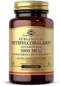 Solgar Methylcobalamin Vitamin B12 5000 mcg Nuggets - Supports Energy, Active B12 Form, Non-GMO, Vegan, Gluten & Dairy Free - 60 Count