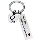 SIlver Valley Drive safe keychain for boyfriend I love you keychains I need you here with me key rings B initial (Q)