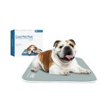 The Green Pet Shop Dog Cooling Mat, Medium - Pressure Activated Pet Cooling Mat for Dogs and Cats, for Medium Sized Pets (21-45 Lb.) - Non-Toxic Gel Dog Cooling Pad, No Water Needed - Sage Grey