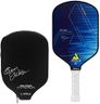 JOOLA Ben Johns Hyperion Pickleball Paddle - Carbon Surface, High Grit & Spin, Elongated Handle, Polypropylene Honeycomb Core, Custom Cover