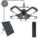 Solar Shed Light Indoor Outdoor,1200LM 160 LED Solar Pendant Light,5-Leafs Adjustable Solar Motion Sensor Light with Remote,Timer, 6 Lighting Modes Solar Lamp for Patio Shed Garage Barn Gazebo