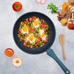 SOLARA Non Stick Frying Pan 24cm, Granite Omlette Egg Pan, Induction&Gas Fry Pan, Fish Pan, Frying pan Non Stick, PFOA Free, Dishwasher Safe Frying pan - Bezel