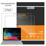 MEGOO Surface Book 2 Screen Protector, 9H Tempered Glass High Sensitivity, Friendly Touching (Updated Version 2017) Compatible For Microsoft Surface Book 13.5 Inch (2 Pack).