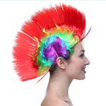 Western Era Funny Mohawk Multicolor Spike Wig for Costume Prank Theme Party Prop (Multi Color)