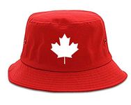 Kings Of NY Canadian Maple Leaf Vintage Retro Canada Bucket Hat Red