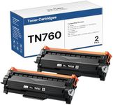 TN760 Toner Cartridges Replacement for Brother Toner TN-730/TN-760 Compatible with HL-L2350DW MFC-L2710DW MFC-L2750DW HL-L2395DW HL-L2370DW DCP-L2550DW HL-L2390DW (Black, 2 Pack)