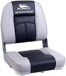 Seamanship Boat Seats, Set of 2 Folding Seat Swivel Chair Floor Chairs Marine Seating Fishing Outdoor Accessories, XL Backrest All Weather Conditions Stainless Steel Black Grey