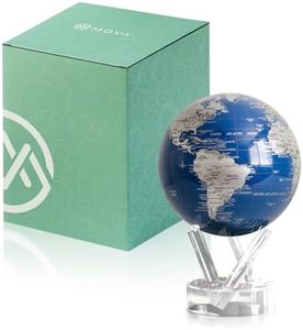 MOVA Self Rotating Globe, Royal Blue and Silver Classic (4.5")