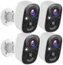 MaxiViz Security Cameras Wireless Outdoor, Battery Powered Security Camera with 2K Color Night Vision, Outside Cameras, AI Motion Detection, 2-Way Talk, IP66 Weatherproof, SD/Cloud Storage, 4 Packs