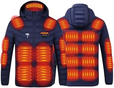 Sdwingk Plus Size Heated Jacket 21 Heating Zones Hooded Coat USB Heating Jackets Winter Warm Thermal Coats with Pockets