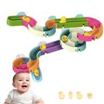 Kidology Small Duck Slide Track Bath Toys, Bathtub Fun Construction Toy Game for Kids, Slide with Tiny Yellow Ducks (30 Pcs Set)