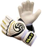 Blok-iT Goalkeeper Gloves – Goalie Gloves to Help You Make the Toughest Saves – Secure and Comfortable Fit with Extra Padding. Adult & Kids Goalie Glove/Football Gloves (White & Black, Size 4)