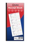 Lotus, NCR Duplicate Receipt Book 135 x 280mm. 4 Receipts per Page. 200 Duplicate Sets. Micro-perforated. Serially Numbered. Side Taped Book DNCR-8000