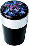 Car Ashtray, Portable Smokeless Ashtray Cup Cigar Garbage Container with Lid and Blue LED Light