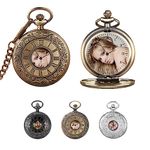 Custom Pocket Watch with Photo and Text Personalized Pocket Watch for Men Women with Chain