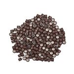 200 Pcs Silicone Lined Micro Rings Links Beads 4.0 mm Hair Beads for Hair Extensions (Brown)