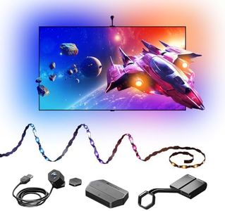 Nanoleaf 4D V2 Screen Mirror Zickzack Lightstrip Kit für TV/Fernseher bis zu 65 Zoll (165 cm) - Smart RGBW LED Streifen Hintergrundbeleuchtung + Kamera, Funktioniert mit Alexa Apple