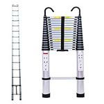 6.2M Telescopic Ladders with Hook Detachable 150kg Capacity Aluminium Straight Telescoping Ladder Extendable Builder Supply DIY Project Portable Compact