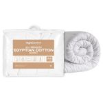 Night Comfort 10.5 TOG Luxury Hotel Quality Duvet for All Seasons - Non-Allergenic Egyptian Cotton Fabric Quilt with Hollowfibre Filled Double Duvet Insert