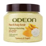 ODEON Turmeric & Yogurt Body Scrub (300ml) | Face Scrub for Acne Prone Skin | Gentle Exfoliating Scrub | Reduce Dark Spots | Face Scrub for Natural Skin Brightness & Revitalization