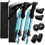 COVACURE Hiking Poles Collapsible Trekking Poles - Aluminum Alloy 7075 Walking Sticks with Telescopic & Foldable Tri-fold Design Hiking Gear for Women Men, Camping, Climbing