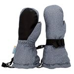 JAN & JUL Toddler Waterproof Mittens with Thinsulate Lining (Heather Grey, M: 4-6Y)