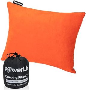 POWERLIX Camping Pillow - Memory Foam Washable/Inflatable Camp Pillow for Backpacking Hiking Camping Picnic,Travel Pillow for Airplanes,Compressible Backpacking Pillow,Machine Washable Cover