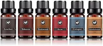 Men Oils, Aromatherapy Oils Set, Men's Club Set with Leather Teakwood Oils, Soap Candle Making Scents for Father's Day Seta-au