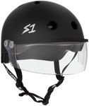 S1 Lifer Visor Helmet Gen 2 for Skateboarding, BMX, and Roller Skating - EPS Fusion Foam, CPSC & ASTM Certified - Black Matte w/Clear Visor Large (22")