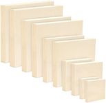 Pllieay 10Pack 5 Sizes Square Wood Panels, Unfinished Wooden Painting Panel Boards for Pouring Art, Crafts, Painting and Decor, 4’’, 6’’, 8’’, 10’’, 12’’