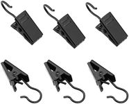 Coideal Metal Curtain Clip Hooks, 100 Pack Stainless Steel Shower Drape Clips Wire Holder for Hanging String Lights, Art Craft (Black)