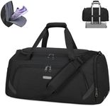 NEWHEY Sports Gym Bag Woman Men 40L Travel Duffle Bag Women Waterproof Gym Bags for Sport Traveling Casual Weekender Overnight Carry On Duffel Bag Gym Bag with Shoe Compartment Large Capacity Black