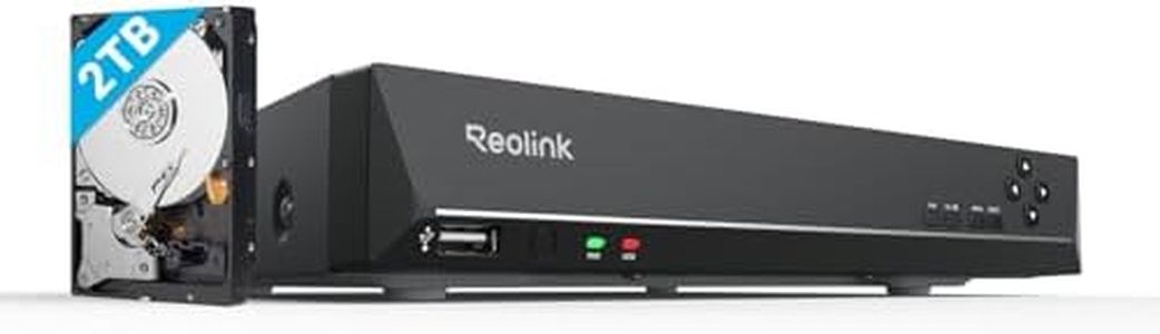Reolink 4K PoE NVR 8 Canaux Caméra de Sécurité à Domicile Enregistrement de Vidéo avec Disque Dur de 2TO Supportez 16MP/12MP/8MP/5MP/4MP HD IP Caméra RLN8-410