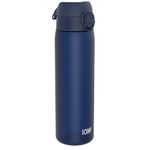 Ion8 Water Bottle, 500 ml/18 oz, Leak Proof, Easy to Open, Secure Lock, Dishwasher Safe, BPA Free, Hygienic Flip Cover, Carry Handle, Fits Cup Holders, Easy Clean, Odour Free, Carbon Neutral, Navy