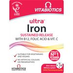 Vitabiotics Ultra Iron Tablets Supplement, Boosts Energy, Vitality, Power and Immunity and Supports against Anemia, Tiredness and Fatigue with added Vitamin C Vitamin B12 and Folic Acid ( Vitamin B9 )