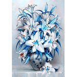 5D Diamond Painting Kits, Beautiful Blue Lily Flowers WOWDECOR Full Drill DIY Diamond Art Cross Stitch Paint by Numbers