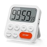 LIORQUE Kitchen Timer fGor Cooking Digital Magnetic Timer Clock with Large LCD Display 3 Levels Volume, Digital Timer for Kids Classroom Teacher (Battery Included)